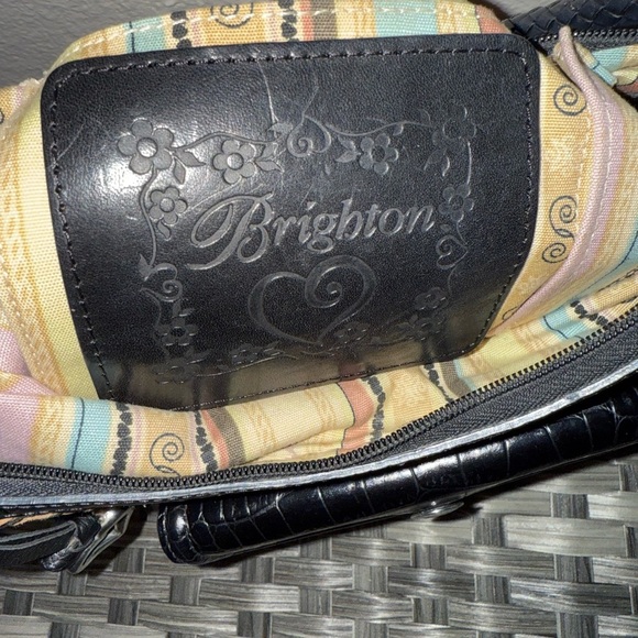 Brighton Black and Tan Woven Shoulder Bag - Picture 1 of 12